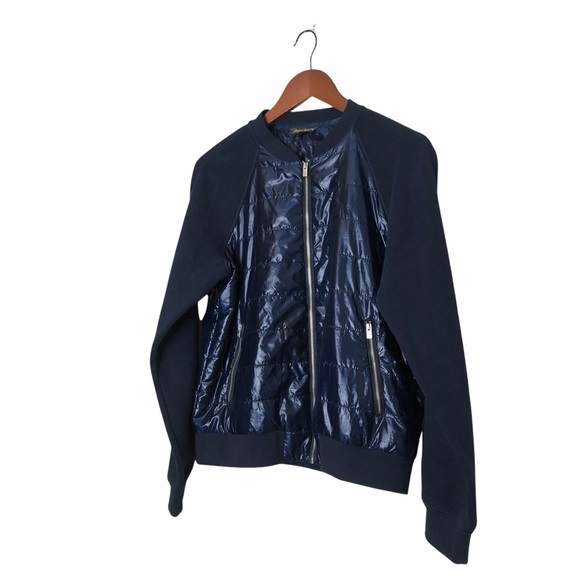 TOMMY BAHAMA Knit Raglan Sleeve Puffer Jacket Navy Blue - Picture 14 of 14